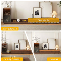 Mid-Century Modern MDF TV Stand With LED Lights
