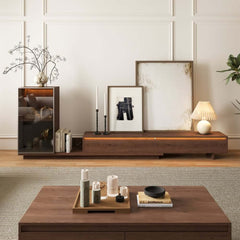 Mid-Century Modern MDF TV Stand With LED Lights