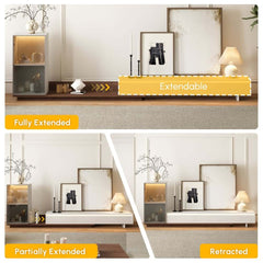Mid-Century Modern MDF TV Stand With LED Lights