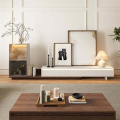 Mid-Century Modern MDF TV Stand With LED Lights