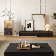Mid-Century Modern MDF TV Stand With LED Lights