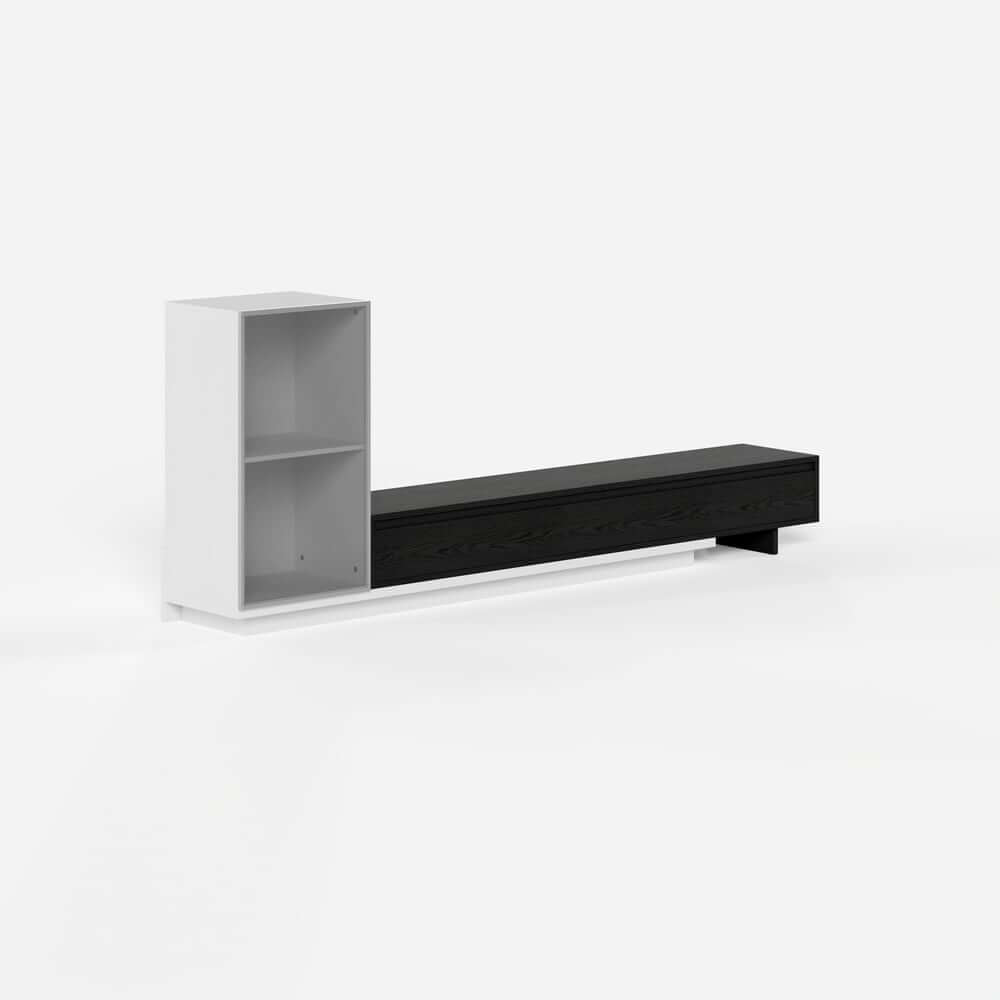 Mid-Century Modern MDF TV Stand With LED Lights
