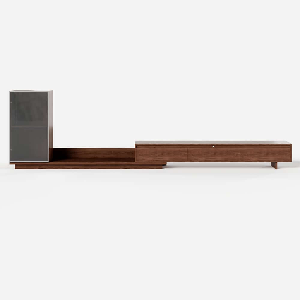 Mid-Century Modern MDF TV Stand With LED Lights