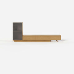 Mid-Century Modern MDF TV Stand With LED Lights