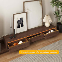 Mid-Century Modern MDF TV Stand With LED Lights