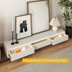 Mid-Century Modern MDF TV Stand With LED Lights