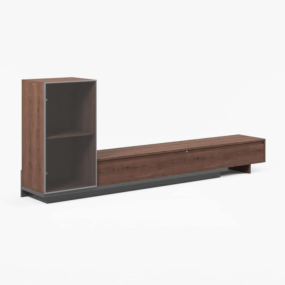 Mid-Century Modern MDF TV Stand With LED Lights