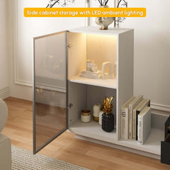Mid-Century Modern MDF TV Stand With LED Lights