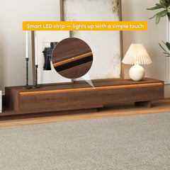 Mid-Century Modern MDF TV Stand With LED Lights