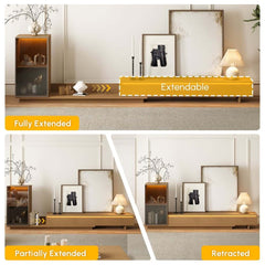 Mid-Century Modern MDF TV Stand With LED Lights