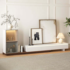 Mid-Century Modern MDF TV Stand With LED Lights