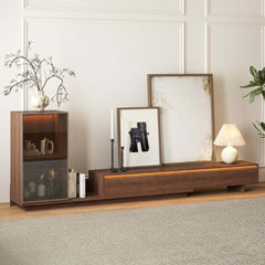 Mid-Century Modern MDF TV Stand With LED Lights