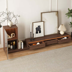 Mid-Century Modern MDF TV Stand With LED Lights