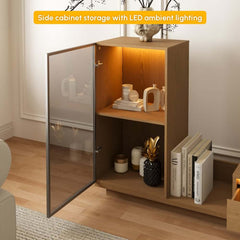 Mid-Century Modern MDF TV Stand With LED Lights
