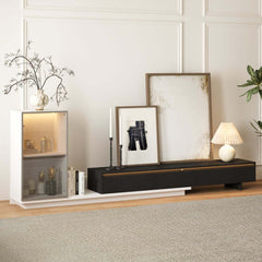 Mid-Century Modern MDF TV Stand With LED Lights