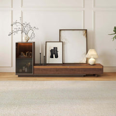 Mid-Century Modern MDF TV Stand With LED Lights