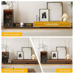 Mid-Century Modern MDF TV Stand With LED Lights