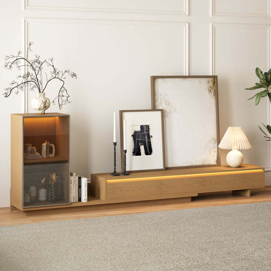 Mid-Century Modern MDF TV Stand With LED Lights