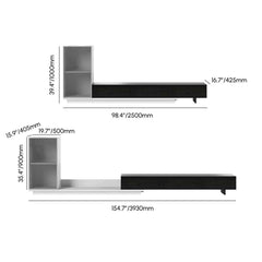 Mid-Century Modern MDF TV Stand With LED Lights Dimensions