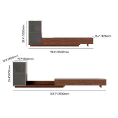 Mid-Century Modern MDF TV Stand With LED Lights Dimensions