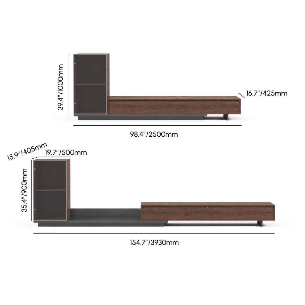 Mid-Century Modern MDF TV Stand With LED Lights Dimensions