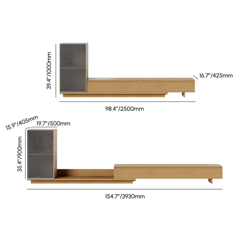Mid-Century Modern MDF TV Stand With LED Lights Dimensions
