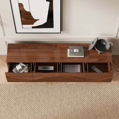 Mid-Century Modern Metal TV Stand With Drawers, 70"