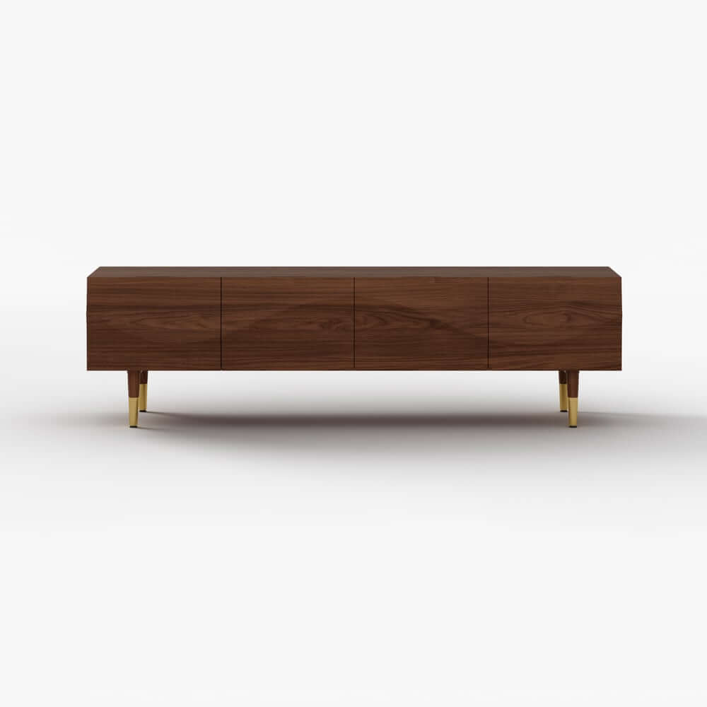 Mid-Century Modern Metal TV Stand With Drawers, 70"