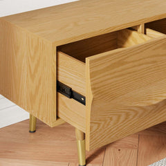 Mid-Century Modern Metal TV Stand With Drawers, 70"