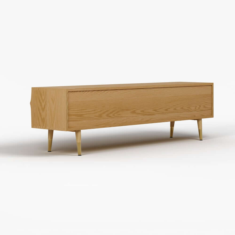 Mid-Century Modern Metal TV Stand With Drawers, 70"