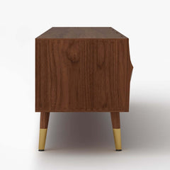Mid-Century Modern Metal TV Stand With Drawers, 70"