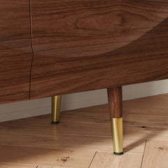 Mid-Century Modern Metal TV Stand With Drawers, 70"