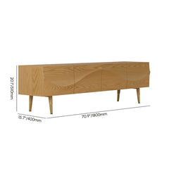 Mid-Century Modern Metal TV Stand With Drawers, 70" Dimensions