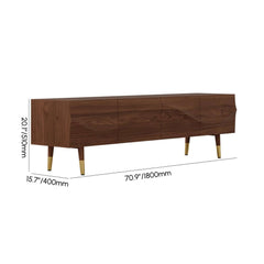 Mid-Century Modern Metal TV Stand With Drawers, 70" Dimensions