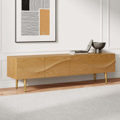 Mid-Century Modern Metal TV Stand With Drawers, 70" Main Product Image