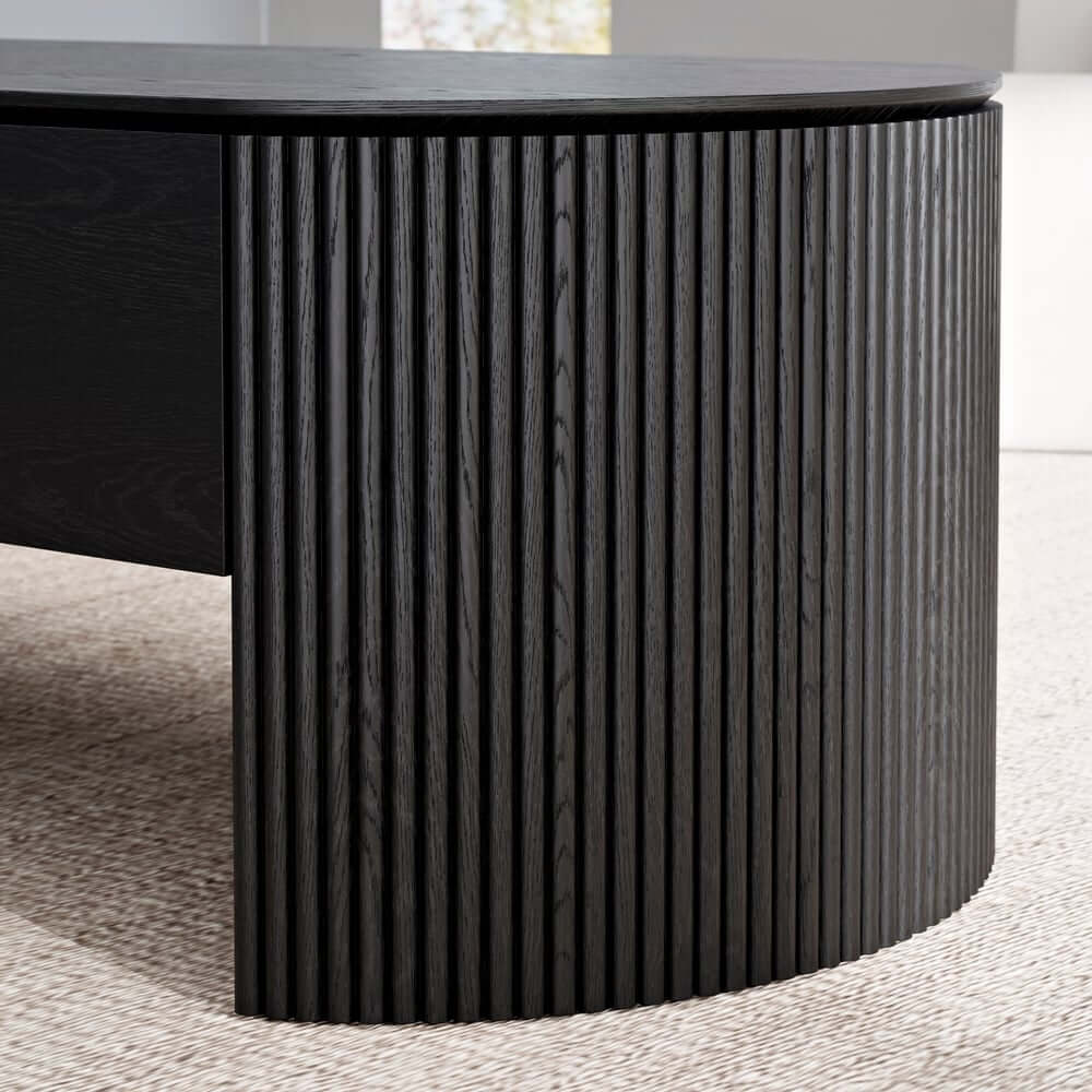 Mid-Century Modern Oval Coffee Table With Storage