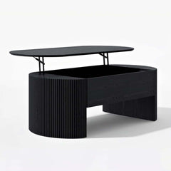 Mid-Century Modern Oval Coffee Table With Storage