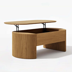 Mid-Century Modern Oval Coffee Table With Storage