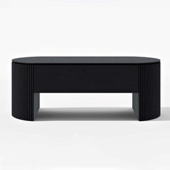 Mid-Century Modern Oval Coffee Table With Storage