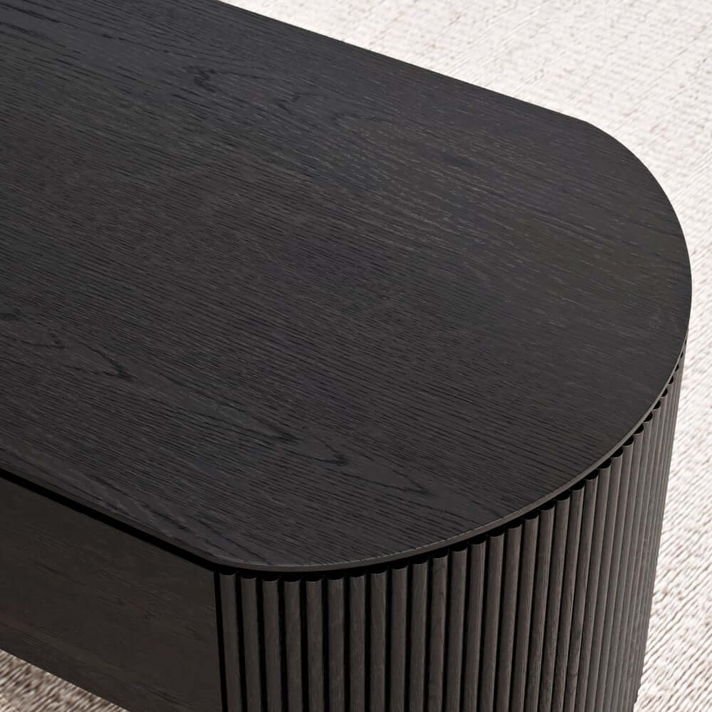Mid-Century Modern Oval Coffee Table With Storage