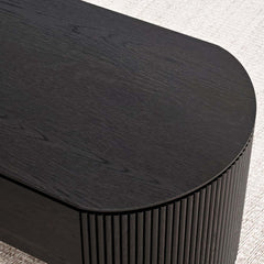 Mid-Century Modern Oval Coffee Table With Storage