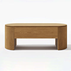 Mid-Century Modern Oval Coffee Table With Storage