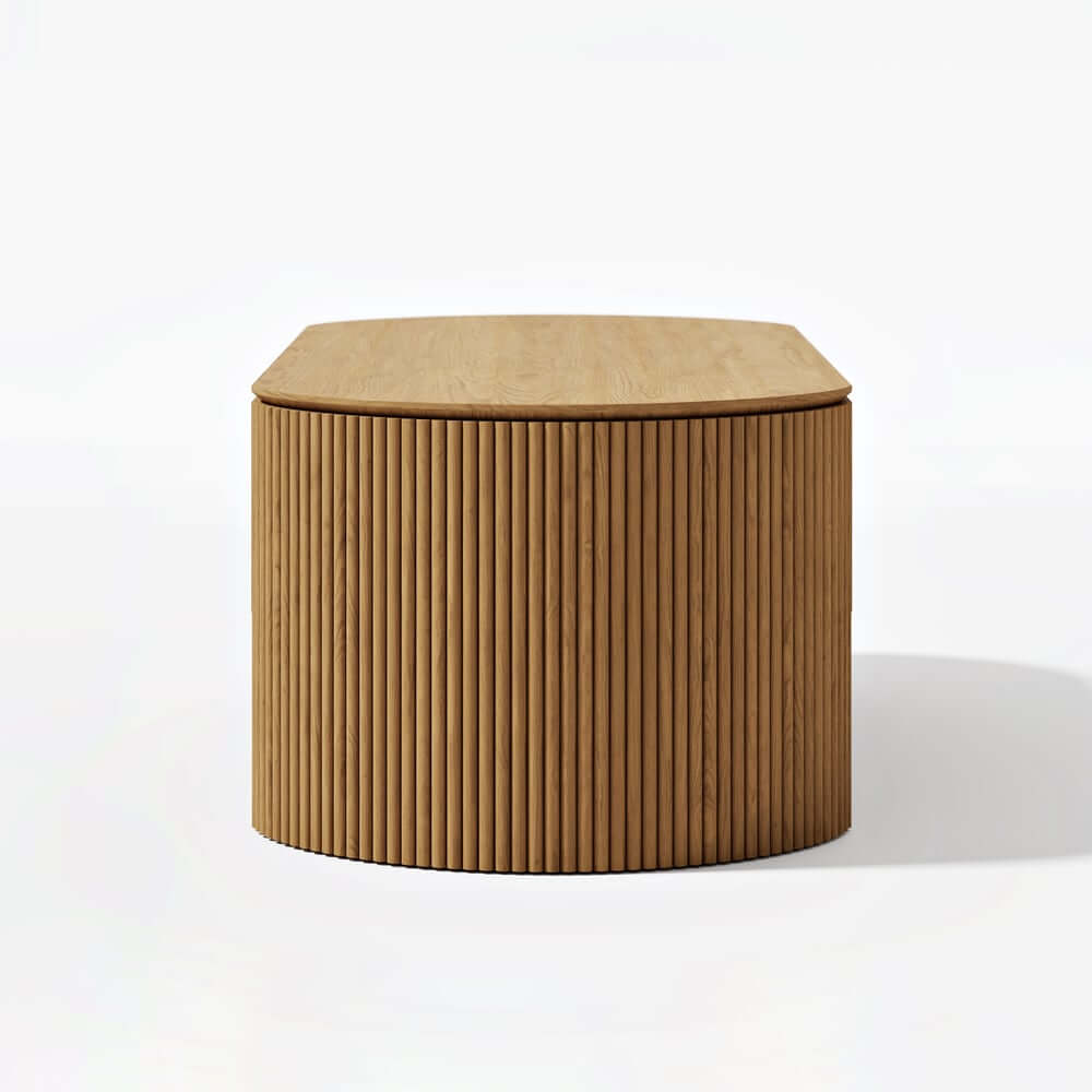Mid-Century Modern Oval Coffee Table With Storage