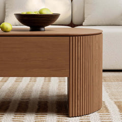 Mid-Century Modern Oval Coffee Table With Storage