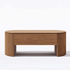 Mid-Century Modern Oval Coffee Table With Storage