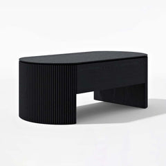 Mid-Century Modern Oval Coffee Table With Storage