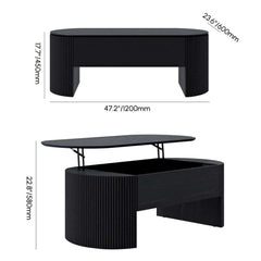 Mid-Century Modern Oval Coffee Table With Storage Dimensions