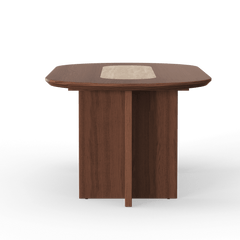 Mid-Century Modern Oval Dining Table, Walnut, 8 Seats