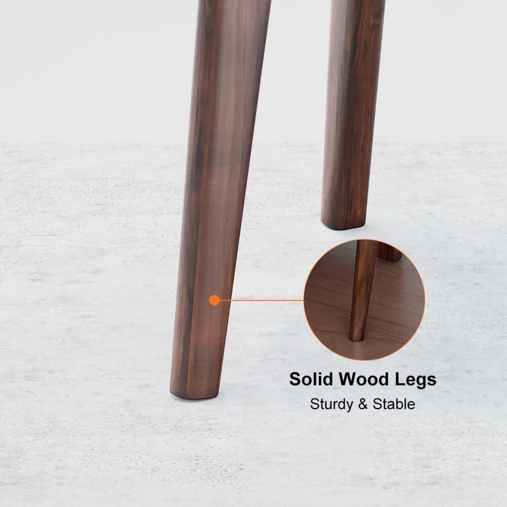 Mid-Century Modern Pine Wood Nightstand With Drawer