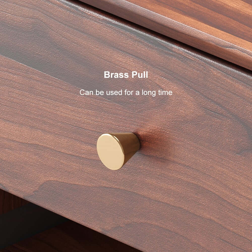 Mid-Century Modern Pine Wood Nightstand With Drawer